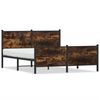 vidaXL Metal Bed Frame without Mattress Smoked Oak 140x190 cm