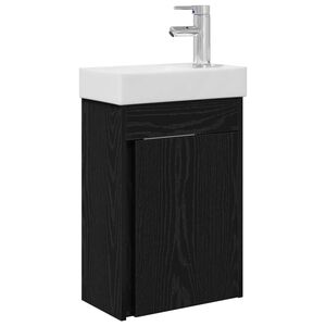 vidaXL Bathroom Vanity Unit with Tap Black Oak 40.5 x 22.5 x 62 cm