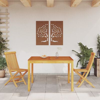 vidaXL Garden Dining Table 110x110x75 cm Solid Wood Acacia