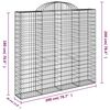 vidaXL Arched Gabion Baskets 3 pcs 200x30x180/200 cm Galvanised Iron