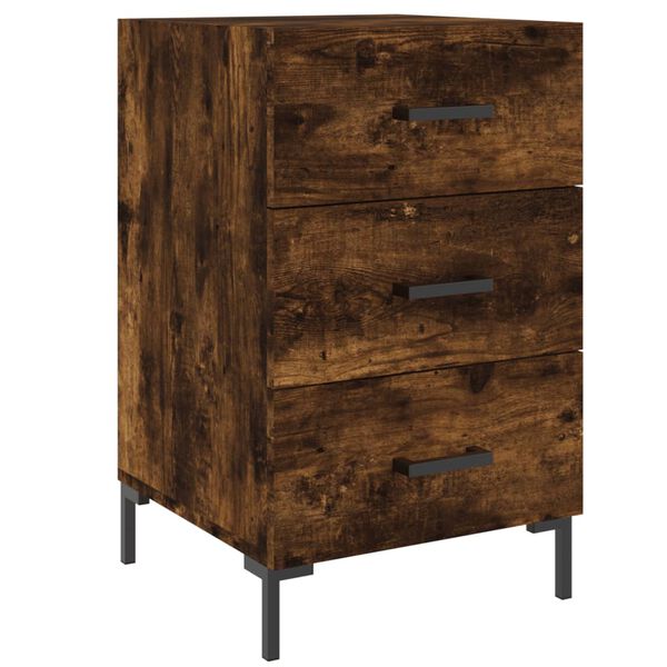 vidaXL Bedside Cabinet Smoked Oak 40x40x66 cm Engineered Wood