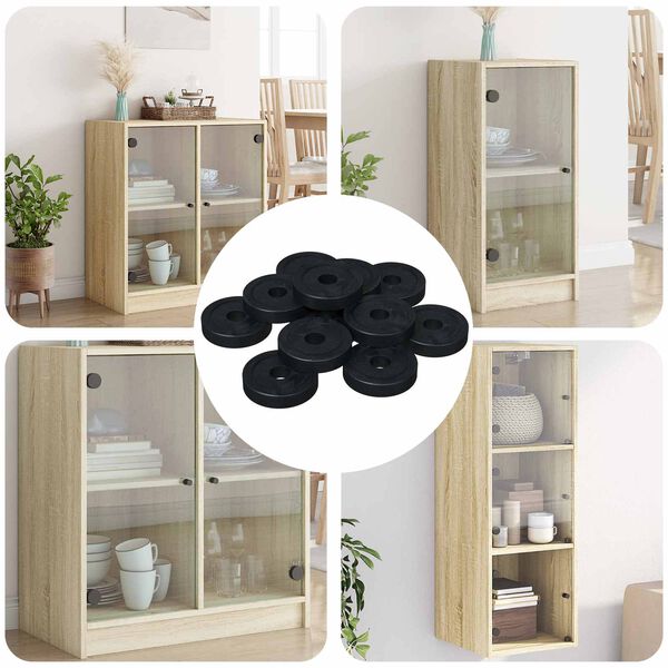 vidaXL suitable for Flat Washer 12 pcs Black &empty;15 x 3 mm PVC Copolymer