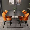 Venture Home Dining Chairs 2 pcs Velvet Velvet Black and Rusty Orange