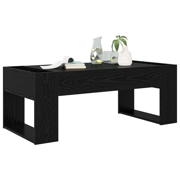 vidaXL Coffee Table Black Oak 110 x 50 x 41 cm Engineered Wood
