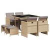 vidaXL Garden Dining Set | Mix Beige, Black, Light Grey