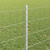 vidaXL Fence with Post Silver 0.8 x 25 m Steel
