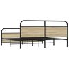 vidaXL Metal Bed Frame without Mattress Sonoma Oak 180x200 cm Super King