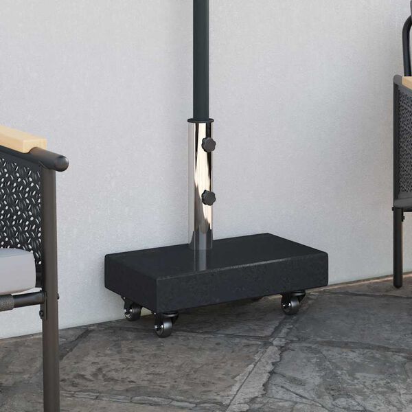 vidaXL Parasol Base Black 45 x 25 x 45 cm Granite and Steel