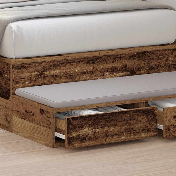 vidaXL Bed Drawers Old Wood 90 x 36.5 x 16.5 cm Engineered Wood
