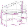 vidaXL Loft Bed with Ladder and Roof without Mattress White 90x190 cm Single