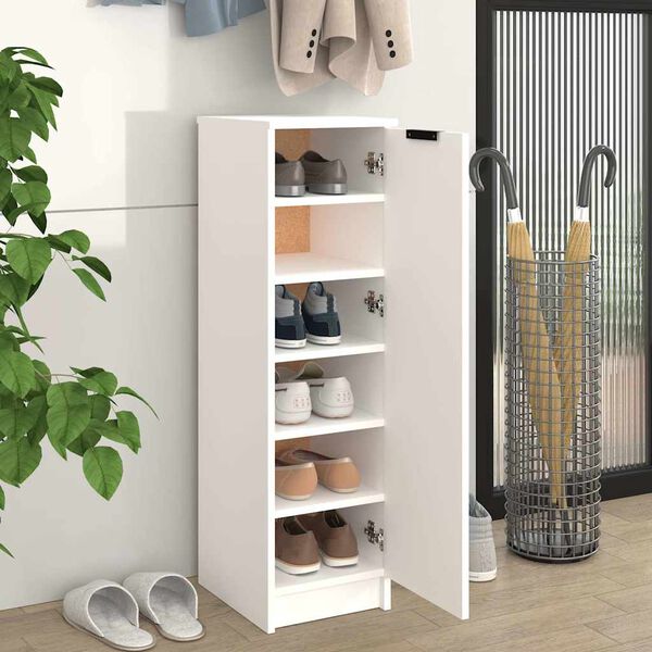 vidaXL Shoe Cabinet White 30x35x100 cm Engineered Wood