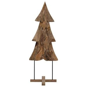 vidaXL Christmas Tree with Stand Brown 90 cm Solid teak wood
