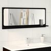 vidaXL Mirror Shelf Black Oak 90 x 10.5 x 37 cm Engineered Wood