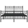 vidaXL Metal Bed Frame without Mattress with Footboard Black 135x190cm