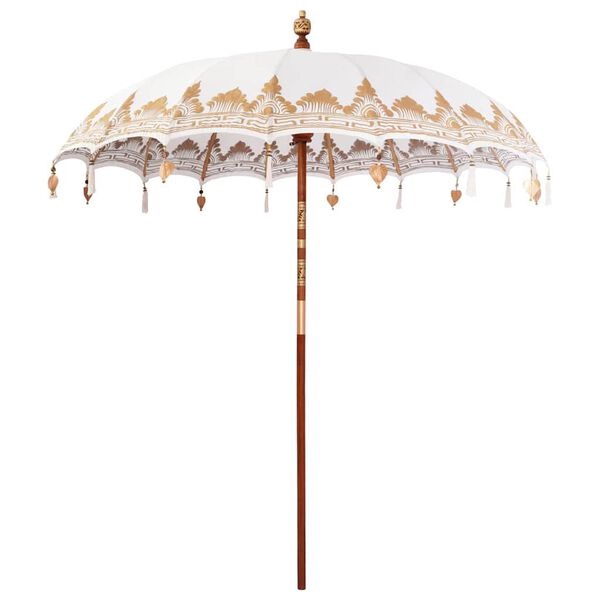 vidaXL Balinese Parasol Cream 215 x 215 x 260 cm Cotton and Wood