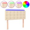 vidaXL LED Headboard Cream 80x5x78/88 cm Fabric
