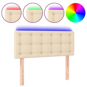 vidaXL LED Headboard Cream 80x5x78/88 cm Fabric