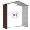 vidaXL Garden Shed Brown 191x725x198 cm Galvanised Steel
