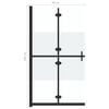 vidaXL Foldable Walk-in Shower Wall Half Frosted ESG Glass 80x190 cm