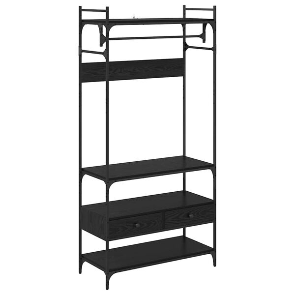 vidaXL Wardrobe Black oak 89 x 39 x 184.5 cm Engineered wood