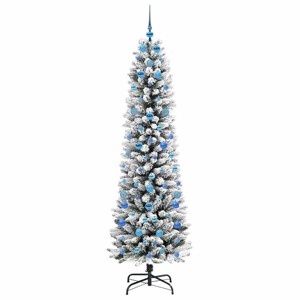 vidaXL Artificial Christmas Tree with 300 LEDs with Stand White 210 cm