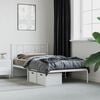 vidaXL Metal Bed Frame without Mattress with Headboard White 90x200cm