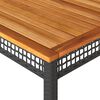 vidaXL Garden Table Black 180x90x75 cm Poly Rattan Acacia Wood