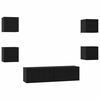 vidaXL TV Cabinet Set 6 pcs Black Oak Engineered Wood