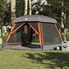 vidaXL Family Tent Cabin 6-Person Grey and Orange Waterproof