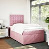 vidaXL Box Spring Bed with Mattress Pink 120x200 cm Velvet