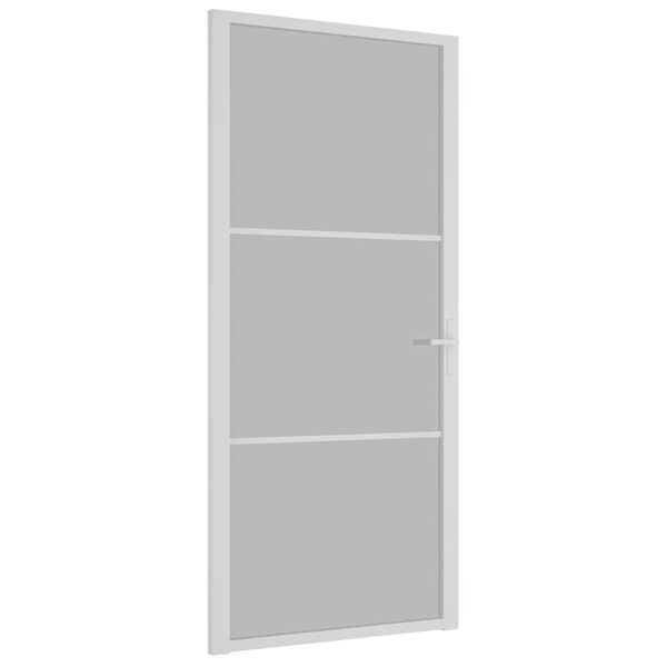 vidaXL Interior Door 93x201.5 cm White Matt Glass and Aluminium