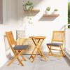 vidaXL Folding Chair 2 pcs Grey 49 x 57.5 x 92cm Solid Acacia wood
