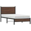 vidaXL Metal Bed Frame without Mattress Brown Oak 75x190 cm Small Single