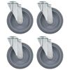 vidaXL Bolt Hole Swivel Casters 4 pcs 125 mm
