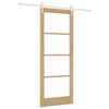 vidaXL Sliding Door Natural 83 x 211 cm Solid Pine Wood and Glass