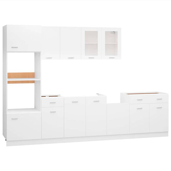 vidaXL 7 Piece Kitchen Cabinet Set Lyon White Engineered Wood