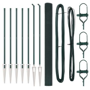 vidaXL Welded Wire Fence with Spikes 10 x 1.6 m PVC-coated Steel Green