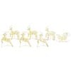 vidaXL LED Reindeers 7 pcs 40 LEDs Gold 44 x 18 x 65.5 cm PET