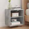 vidaXL Bedside Cabinets with LED Lights Wall-mounted 2 pcs Concrete Grey