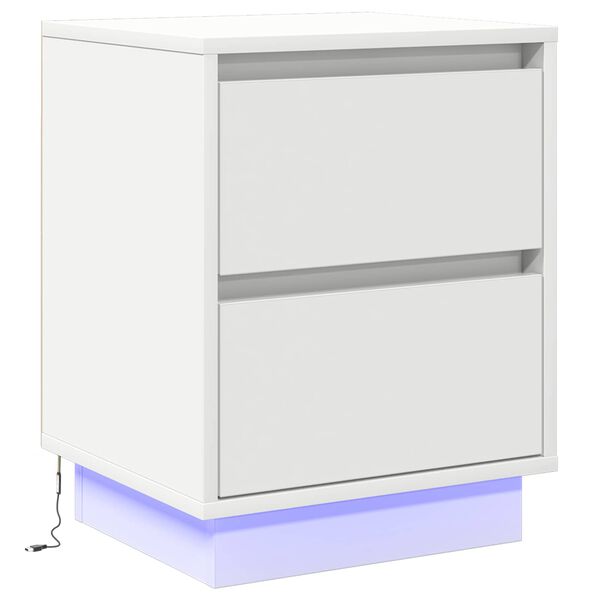 vidaXL Bedside Cabinet White 39 x 34.5 x 50 cm Engineered wood