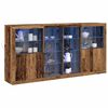 vidaXL LED Sideboard 3 pcs Old Wood 202 x 37 x 100 cm Engineered Wood