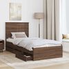 vidaXL Bed Frame with Drawer Brown Oak 90 x 190 cm Engineer Wood