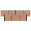 vidaXL Fence Panel 7 pcs WPC and Aluminium Brown