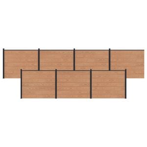 vidaXL Fence Panel 7 pcs WPC and Aluminium Brown