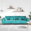 vidaXL Velvet Sofa with Cushion Turquoise 208 cm Velvet