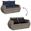 vidaXL 8 Piece Garden Sofa Set with Cushions Grey Poly Rattan Acacia