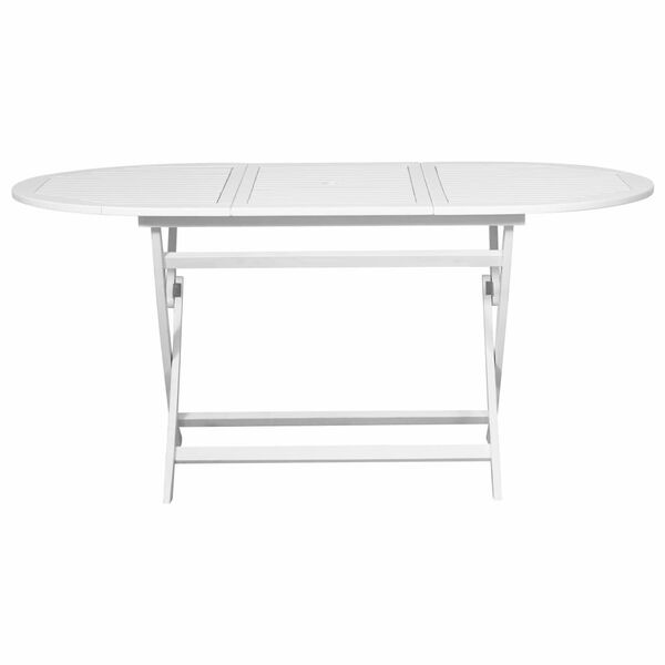 vidaXL Garden Table White 160x85x75 cm Solid Acacia Wood