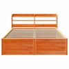 vidaXL Bed Frame with Headboard Wax Brown 140x190 cm Solid Wood Pine