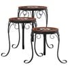 vidaXL Plant Stands 3 pcs Terracotta and White Ceramic