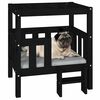 vidaXL Dog Bed Black 65.5x50.5x70 cm Solid Wood Pine